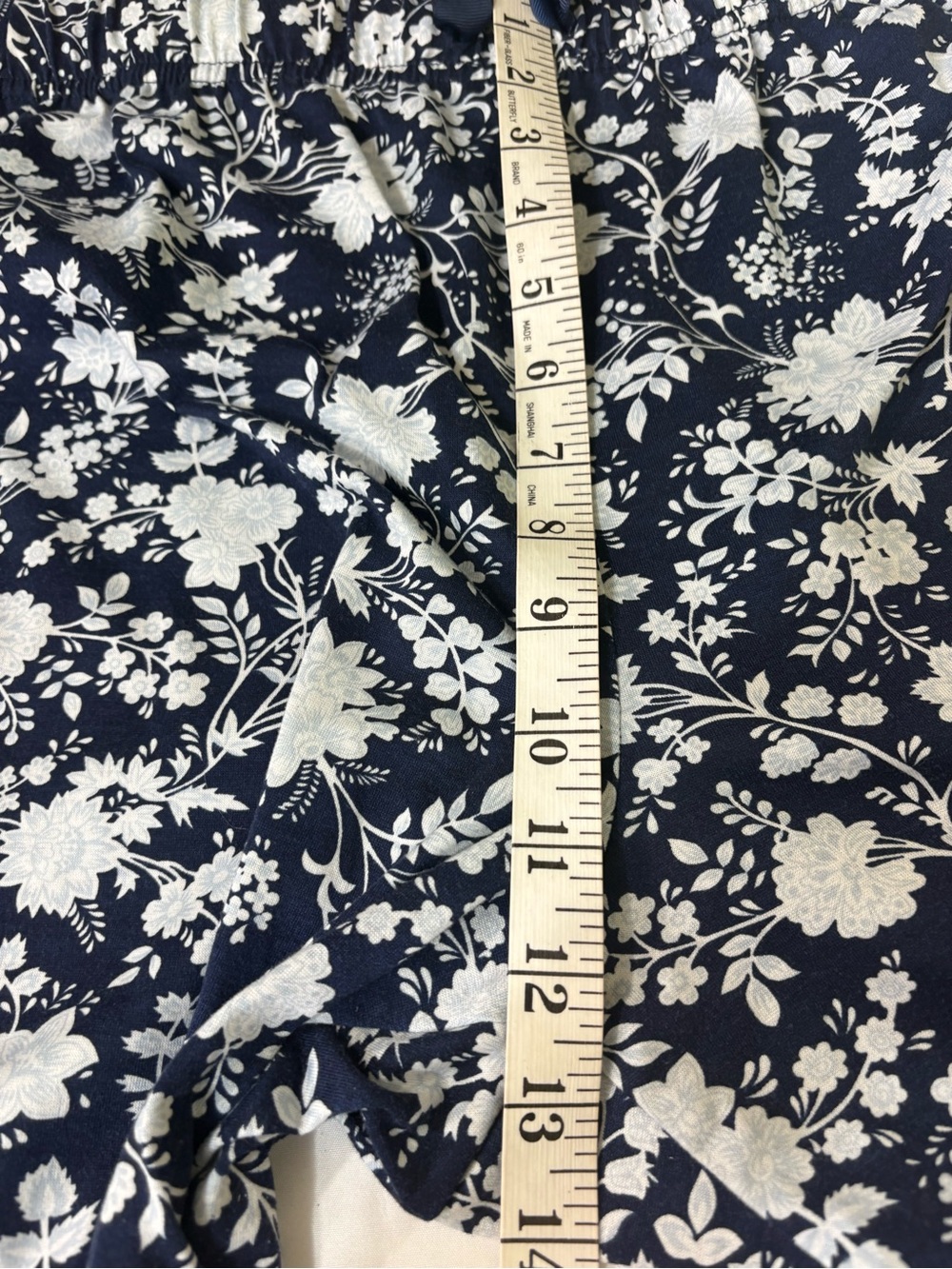 Lands' End Pajama Pants Size XL Navy White Floral Drawstring Lounge Pants - Picture 6 of 9